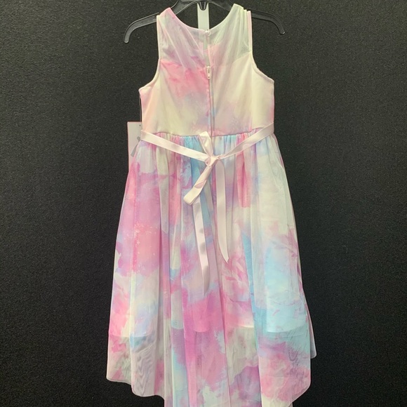 Girls Tie Dye Mesh Hi-Low Dress - Picture 6 of 9
